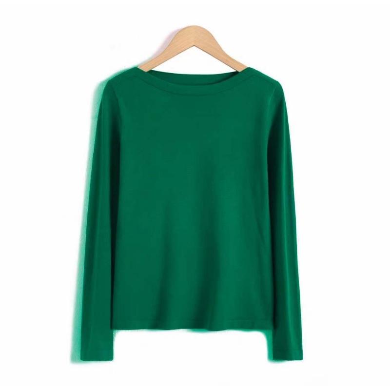 

Трендовый трикотажный свитер с одним вырезом горловины, новинка начала осени, облегающий свитер с длинными рукавами, женский топ one size fits all зелёный