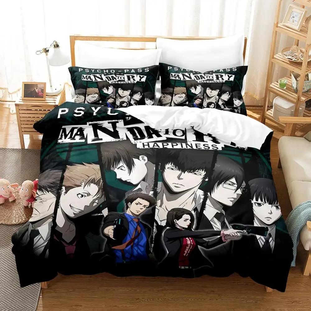 Psycho Pass  Anime Single Double Queen King Size Bedspread Coverlet for Adults Boys Duvet Cover Bed Set Quilt Cover Pillowca