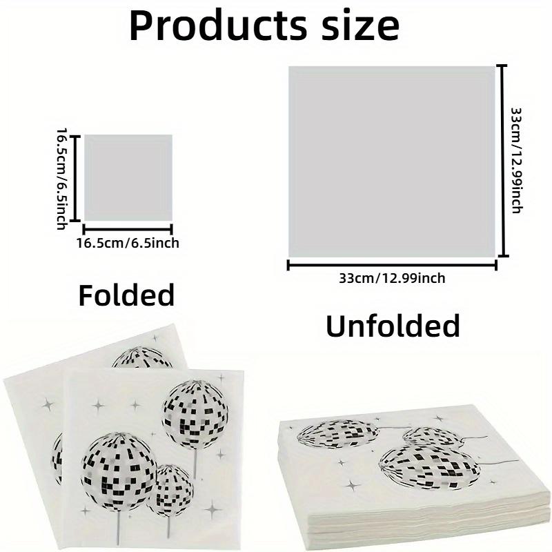 20/40pcs Disco Party Napkins - 2-Ply Premium Paper with Glittery Disco Ball & Stars Design for Weddings,Birthdays napkins paper