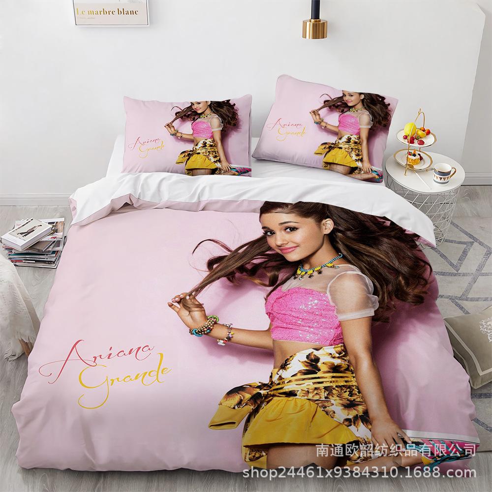 Three-Piece 3D Digital Printing Arianagrande Quilt Cover Home Textile Four-Piece Set