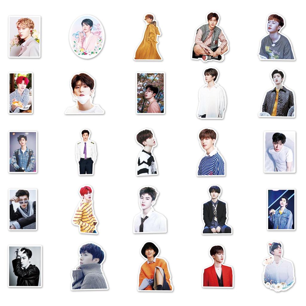 Fan Chengcheng NINEPERCENT Stickers: 50-Sheet Celebrity Merchandise for Notebooks & Suitcases