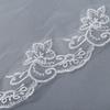 Womens Short Fingertip Length 1 Tier Lace Edge Wedding Bridal Veil Bride Tulle Hair Accessories Without Metal Comb