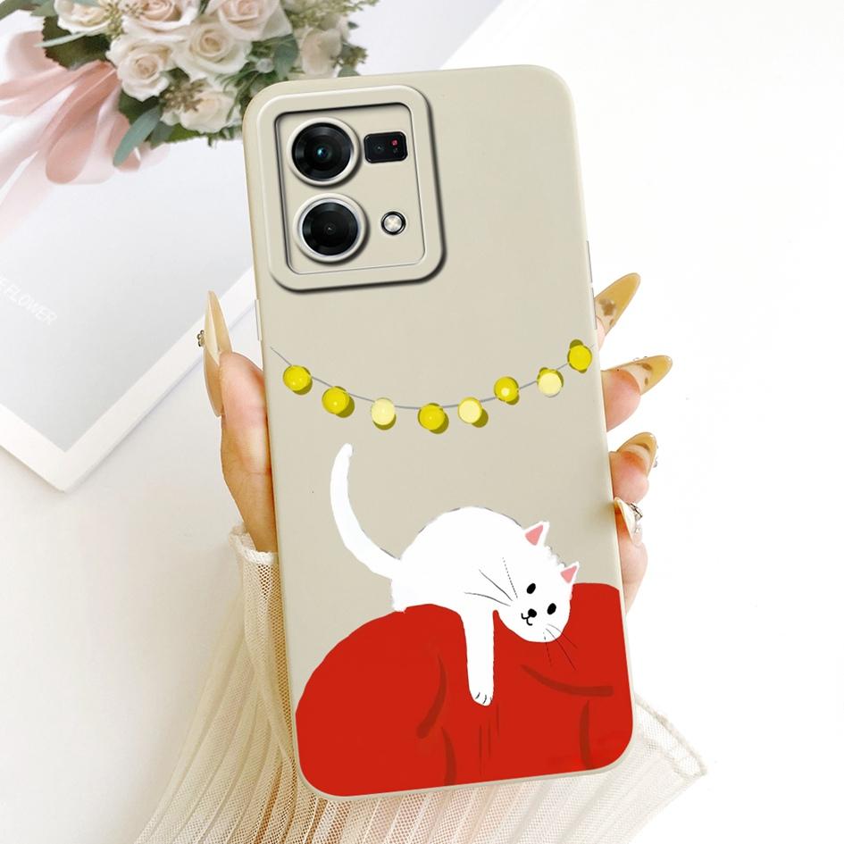 Case For OPPO Reno 7 8 4G Cover CPH2457 CPH2363 Lovely Cartoon Soft Silicone Matte Bumper For OPPO F21 Pro Cases F21s Pro Fundas