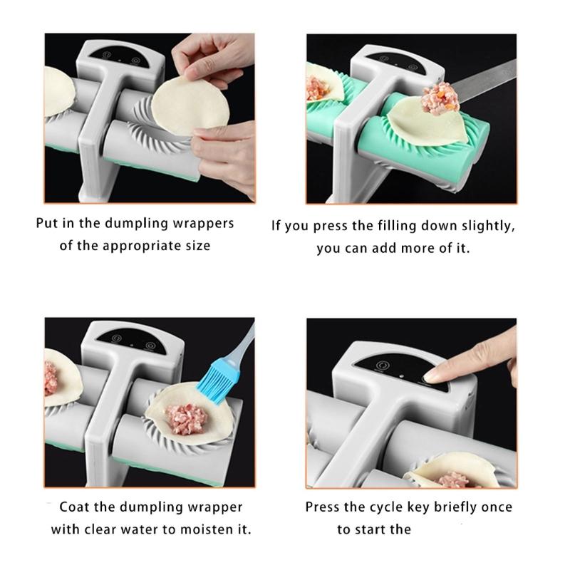 Macchina Elettrica Automatica per Ravioli a Doppia Testa Stampo Set Rapido per Ravioli Domestico Macchina Elettrica per Ravioli