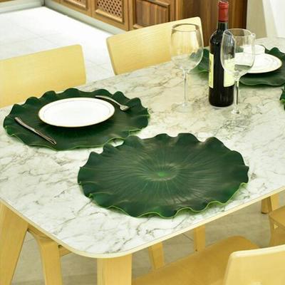 Decorazione Tavola Creativa 42cm*42cm Sottopiatto Tappetino Design Foglia di Loto Artificiale Tappetino Cucina Sottobicchiere Antiscivolo Tappetino Tavola da Pranzo Decorazione Casa