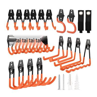 Heavy Duty Wall-Mounted Metal Hooks for Bicycle, Tool, and Gardening Storage