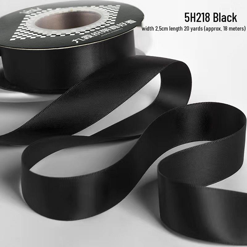 2.5cm Double-Sided Satin Ribbon for DIY, Weddings, Gifts, Bouquets, Cakes, and Bows