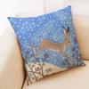Creative Winter Animal Linen Pillowcase Cartoon Animal Pattern Car Cushion Cover Living Room Sofa Decoration