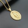 Jungfrau Maria Anhänger Halskette Gold 316L Edelstahl Schmuck für Damen/Herren