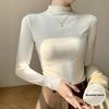 Women's Slim Fit Velvet Long-Sleeve Turtleneck Top for Autumn & Winter