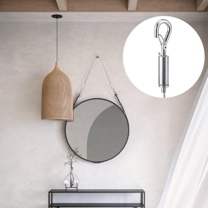 Adjustable Picture Hanging Wire Set Sturdy Stainless Steel Cable with Stylish Hook Accessory for Photos and Frames