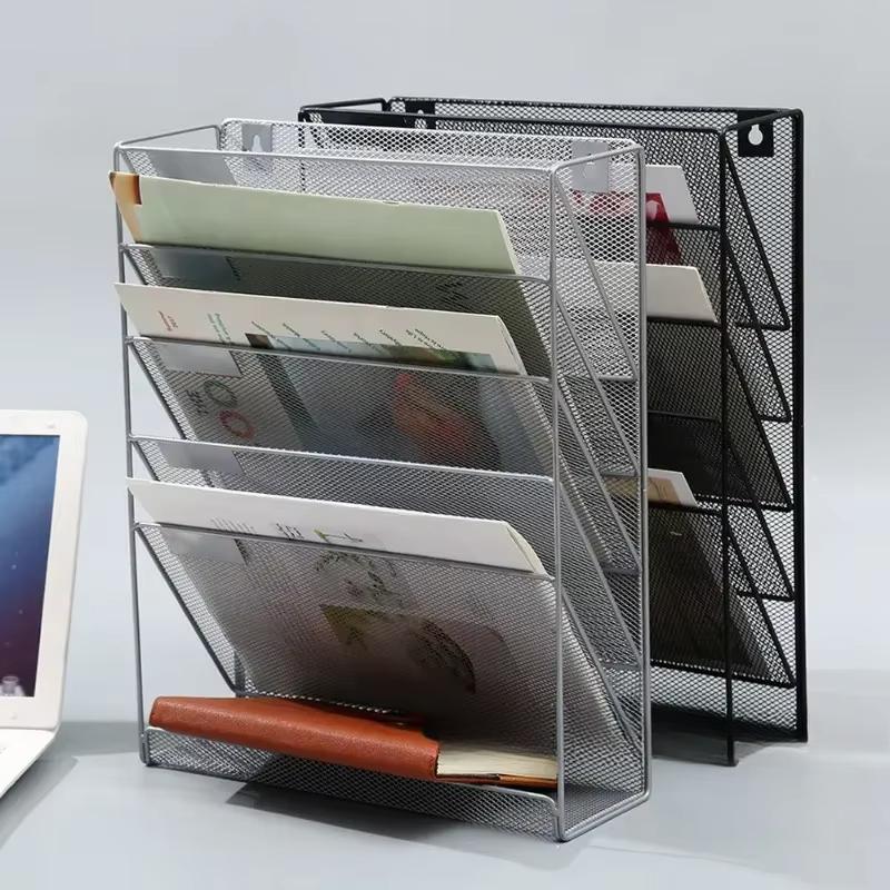 Hanging Metal Rack Five Layer Multifunctional Storage Holder Mail Magazine Office Paper Document Letter Paper Storage Tray
