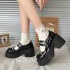 Fashion Sweet Heart-Shaped Buckle Lolita Shoes Women Kawaii Mary Janes shoes Woman Gothic Metal Decoration Chunky Heels Pumps Y2K