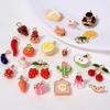 5/24 Stück Kuchen Kaffee Essen Anhänger Emaille Chili/Erdbeere/Kirsche Charms Für Schmuckherstellung Großhandel DIY Armbänder Halsketten Anhänger