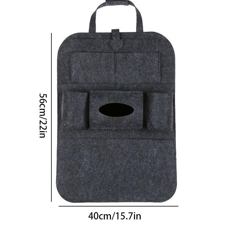 Felt Car Back Seat Organizer with 7 Pockets, Car Back Seat Kick Protector, Multi-Function Car Storage Bag, Home Felt Storage Bag
