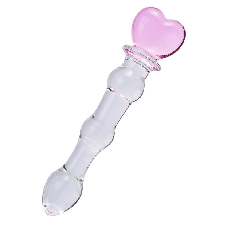 Heart Secret Key Glass Massage Wand - Female Anal & Vaginal Masturbation Device
