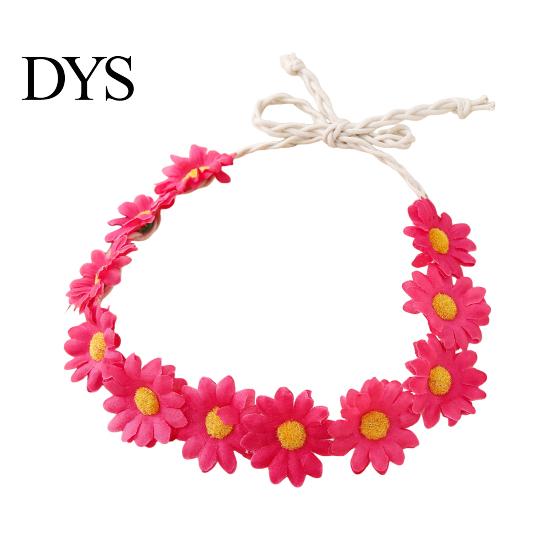 Children Stage Performance Headband Daisy/Sunflower Wreath for Women Girls, Adjustable Floral Crown Cute Macaron Color Flower Beach Vacation