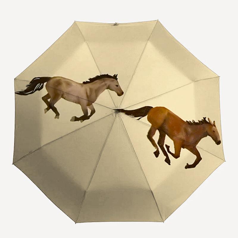 

1pc Horses RacingAutomatic Open/close Umbrella, 8-Rib sturdy structure, Portable Travel Umbrella, Parties, Everyday Usec79
