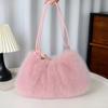 MAXI FAUX FUR BAG, Fuzzy Fur Fluffy Large Handbag, Women's Fashionable Tote Bag, Elegant Ladies Luxury Designer Shoulder Bags
