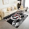 Japanese Ukiyo-e Great Wave Crane & Cherry Blossom Print Area Rug, Non-Slip Floor Mat for Living Room Bedroom Home Decor Carpet