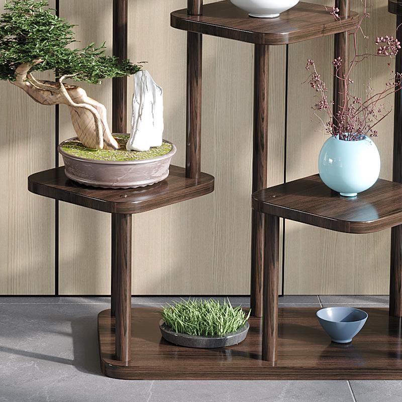 Elegant Multi-Layer Solid Wood Flower Stand Chinese Style Living Room Decor Rack for Flower Pots And Succulents Home Display
