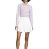 Nike Solid Color Logo Print Half Button Pullover Long Sleeve Polo Shirt Women Tops Pink Purple DH2317-530