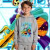One Piece Enel Anime Print Hoodie Boys Girls Fall Winter Warm Fleece Hooded Sweatshirt Children Casual Pullover Top