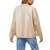 Women's Casual Long-Sleeved Color PU Leather Jacket