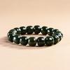 Pulseira Unisex Autêntica de Pedra Preciosa com Contas Cilíndricas de Jade Natural de Hotan
