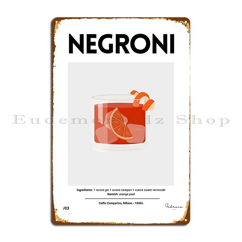 

Negroni Cocktail Design Roma Serie3 Metal Sign Cinema Wall Decor Vintage Print Plaques Tin Sign Poster 20x30cm
