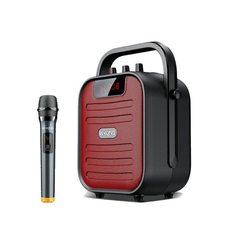 Wireless Column Outdoor Karaoke Bluetooth Speaker Portable FM Radio TWS Subwoofer Soundbox With Mic W-king T5 Square Dance Audio