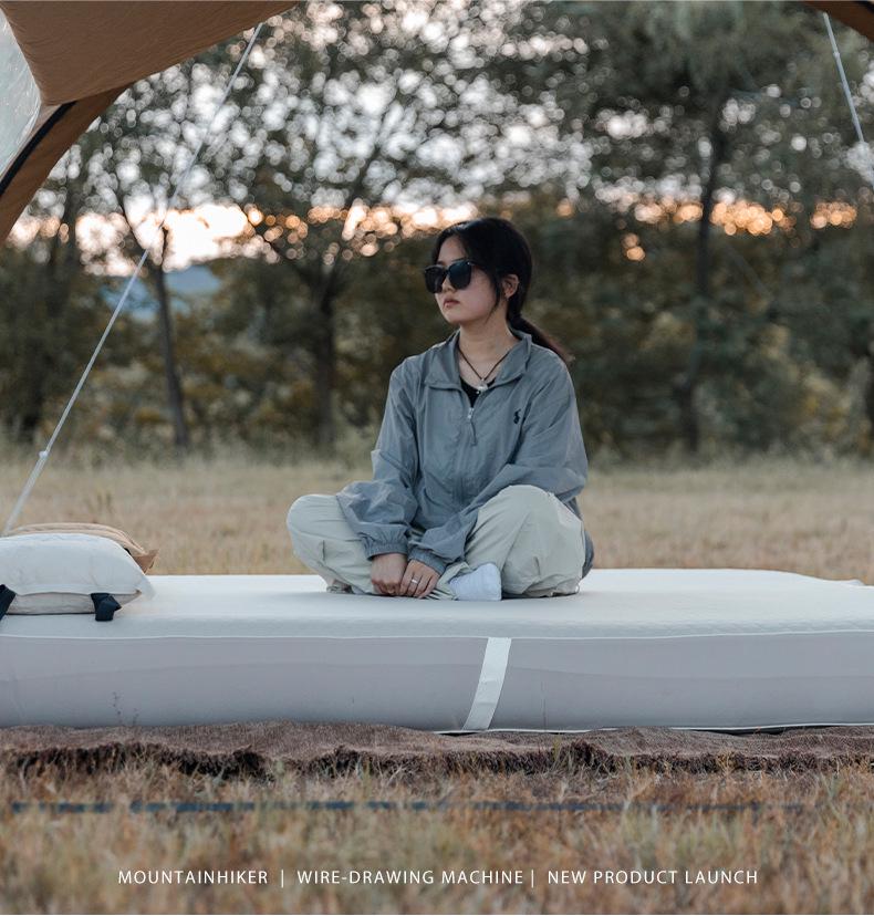 Mountain Guest Inflatable Mattress: Outdoor Tent Cloud Bed, Brushed Finish, Thickened Auto Airbed for Camping & Home Use.