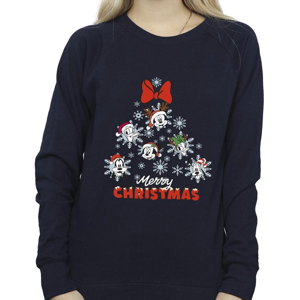Disney Womens/Ladies Mickey Mouse And Friends Christmas Tree Sweatshirt