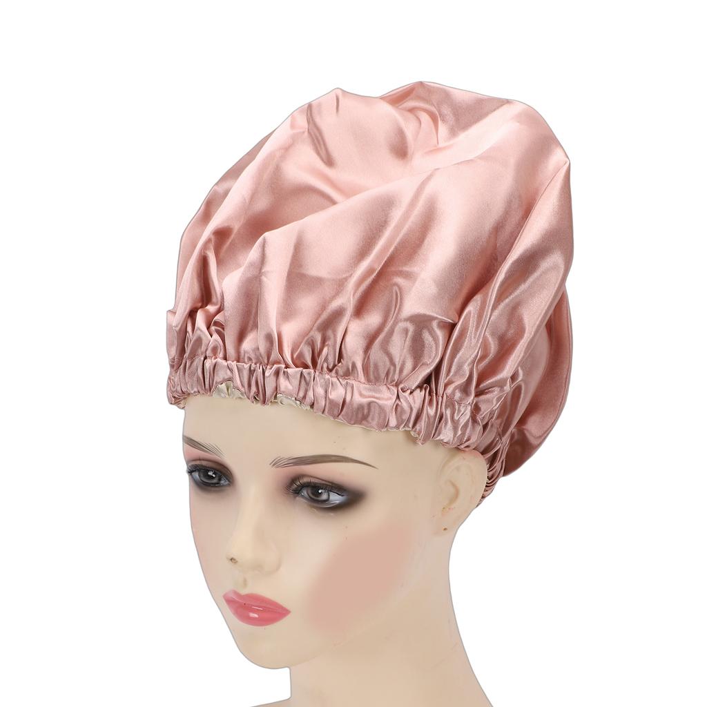 Sleep Cap Double Layer Adjustable Champagne and Beige Slick Finish Breathable Night Sleeping Hair Bonnet