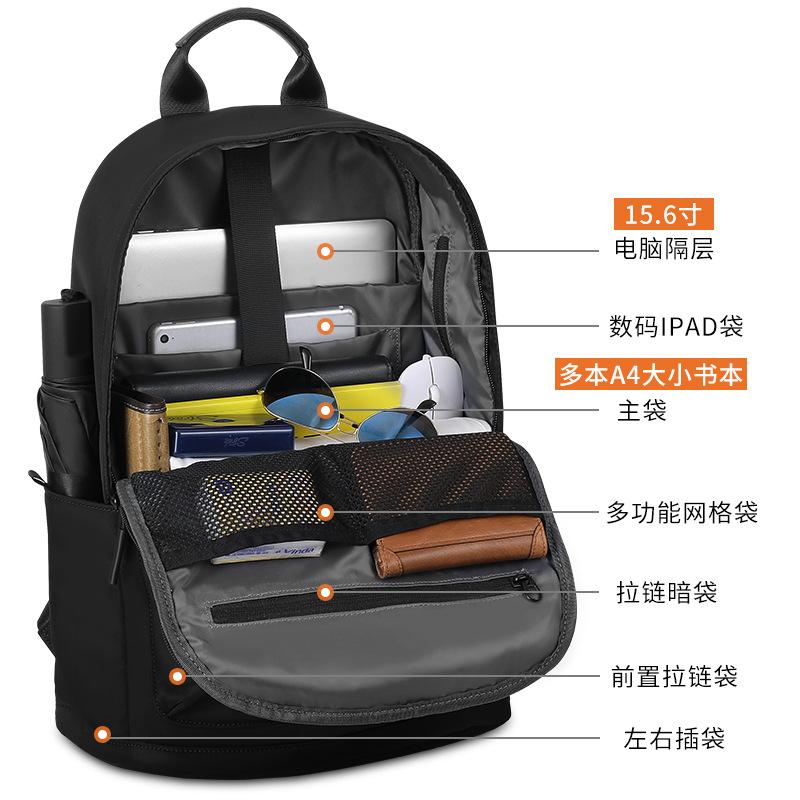 Lightweight And Fashionable Computer Schoolbag, Junior High School College Student Backpack, Male Backpack, Large-Capacity Canvas Bag.