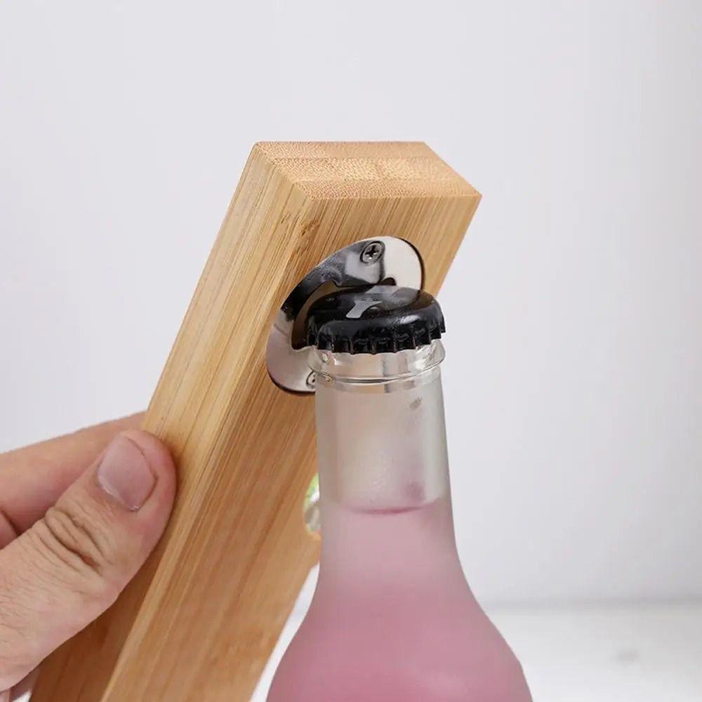 2pcs 2 in 1 Wooden Bottle Opener Practical Leveler with Opener  Kitchen Measuring