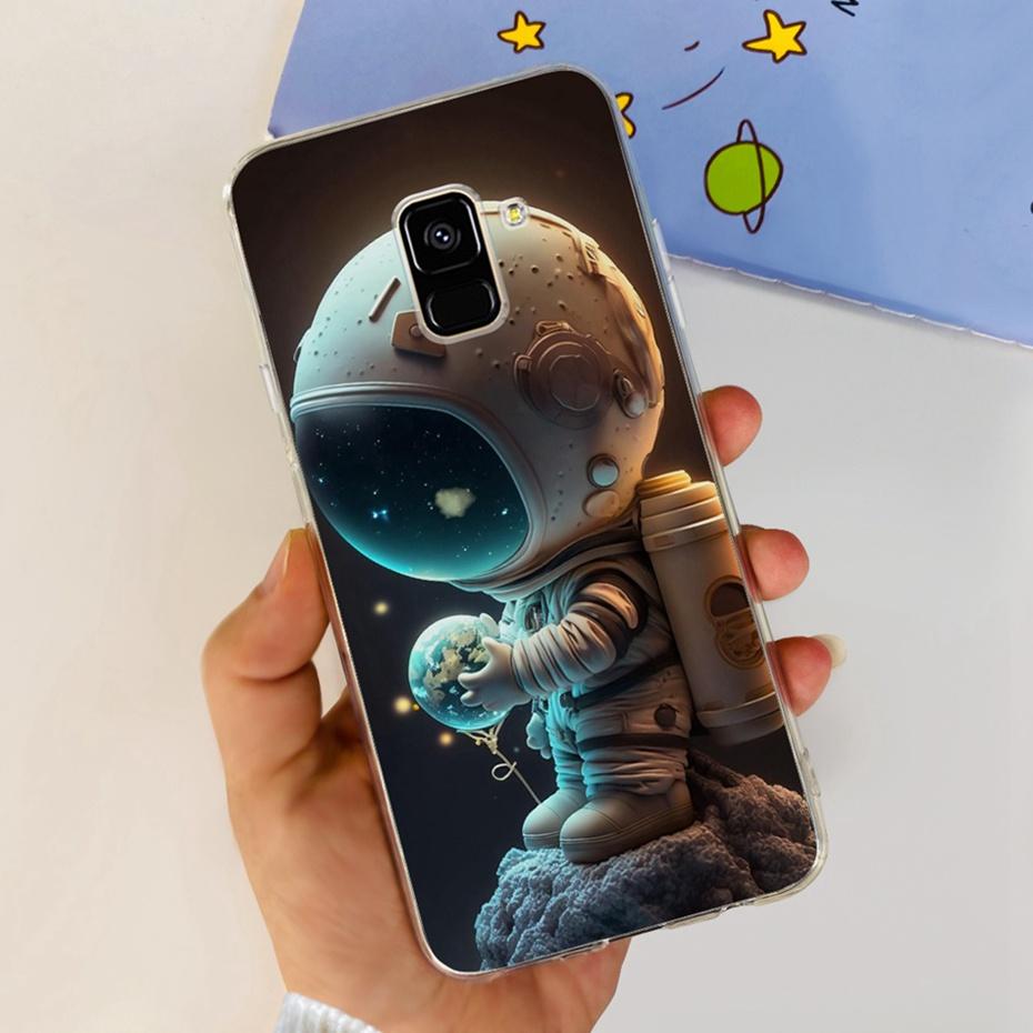 Schöne Hülle mit Aufdruck für Samsung Galaxy A8 (2018) / A8+ (2018) Weiche Silikon-TPU-Rückabdeckung für Samsung A8 A 8 Plus Handyhüllen