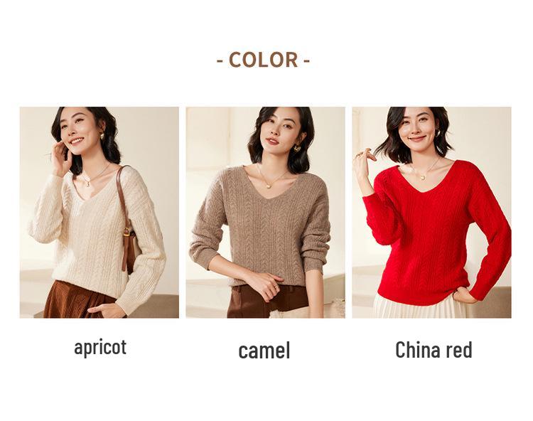 2024 Autumn/Winter Women's Wool Polo Collar Ribbed Loose Sweater