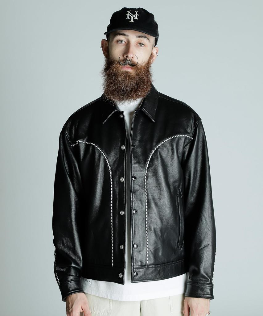 Schott Western Leather Jacket, Men's, Size 2XL, 010, Black, 782-5150004