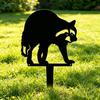 Cute Raccoon Metal Garden Stake Black Raccoon Silhouette Decorative Yard Art for Garden Lawn Pathway Decor Gift for Nature Wildlife Lovers