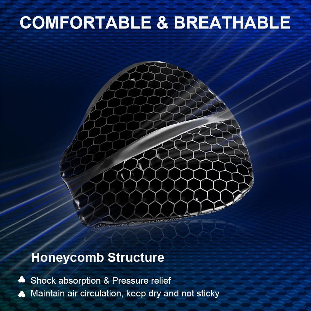 Motocycle Seat Cushion Gel Seat For Bike,Detachable Cycle Seat Cover Gel Pad,High Density Gel 3D Honeycomb Structure Shock Absorption&Breathable