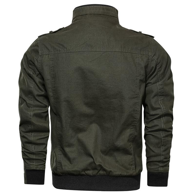 Men S Casual Solid Stand Collar Zip Up Plus Size Jacket