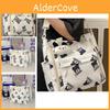 Sac Cabas Toile Style Dessin Animé Coréen Grande Capacité Pour Femmes Étudiantes Vert Rose Kaki Noir