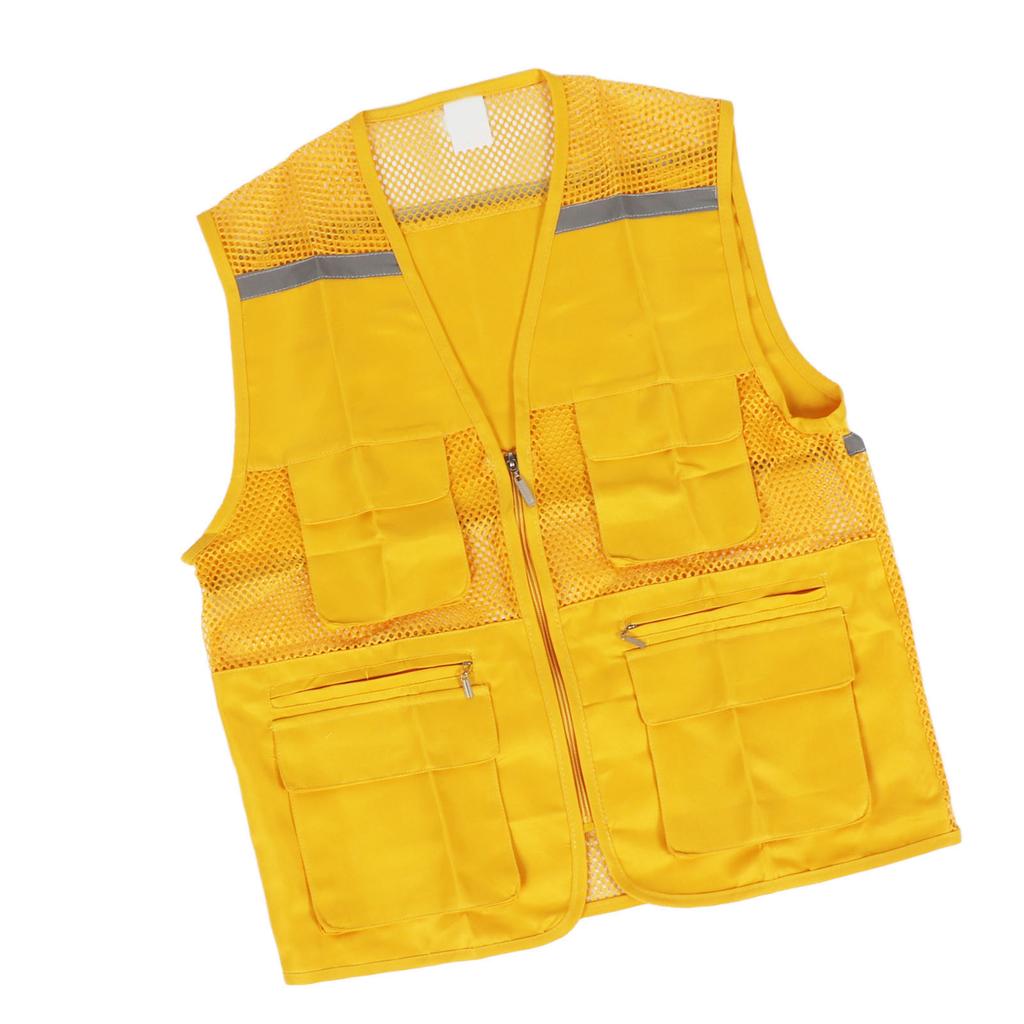 Volunteer Vest for Event Work Clothes with Multi Pockets Yellow Public Welfare Activities Supplies Type 1 M