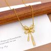 Necklace New Ribbon Bow Necklace Accessories Women's ins Style Niche Design Sense Fashion Versatile Clavicle Chain Women