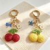 Handwoven Cherry And Starfish Pendant Women'S Beach Bag Decor Keyring Vacation Bohemian Keychain Jewelry Accessories