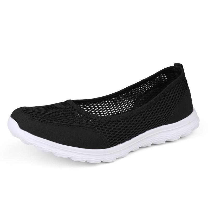 Summer Large Size Shallow Mouth Women's Shoes Lightweight Large Mesh Pregnant Women's Shoes Casual Shoes Breathable and Comfortable Mesh Shoes