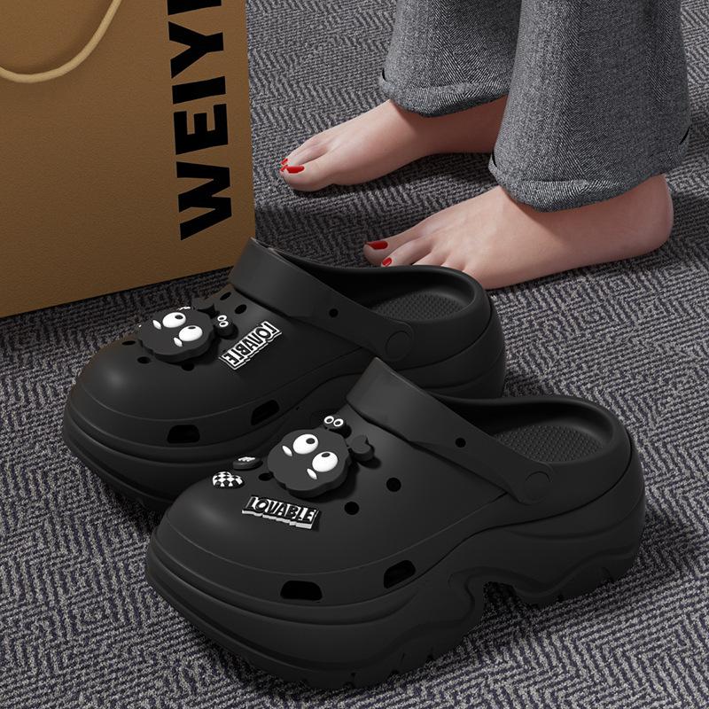 7.0CM small man height-increasing thick-soled hole shoes summer beach slippers can be worn outside high-end cool slippers women's models