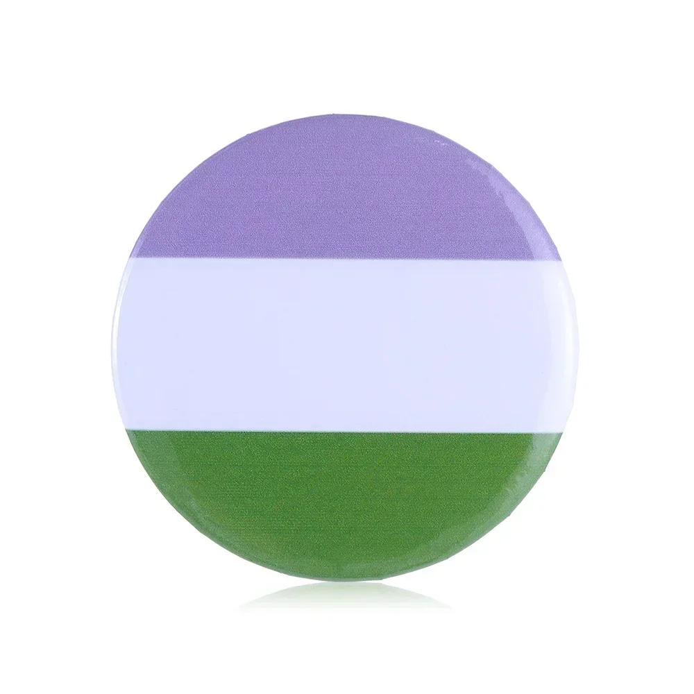 Round/Square Pride Rainbow Gay Pins Flag Tinplate Badge Support Gay Lesbian Bisexual Transgender Symbol Pin Icons Brooch