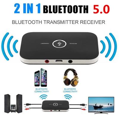 Vylepšený Bluetooth 5.0 Audio vysílač Přijímač RCA 3,5 mm AUX Jack USB Dongle Hudební bezdrátový adaptér pro PC TV sluchátka do auta